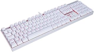 Teclado Mecânico Gamer Redragon Mitra Lunar White Single Color LED Vermelho Switch Preto K551W
