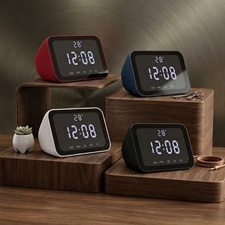 Caixa de Som Bluetooth 15W com Relógio Digital LED Despertador Temperatura USB e Micro SD