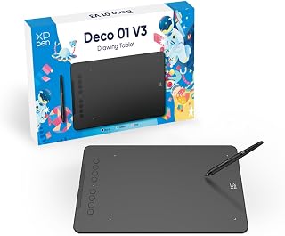 Mesa Digitalizadora XP-Pen Deco 01 V3, 10 Polegadas, 16384 Níveis de Pressão, 8 Teclas de Atalho, Preto, DECO01V3