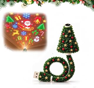 Projetor de Luz Noturna de Natal, Plug and Play HD USB com 6 Cenas Festivas
