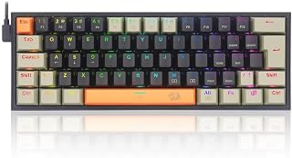 TECLADO MECANICO GAMER FIZZ RGB LARANJA PRETO E CINZA SWITCH MARROM