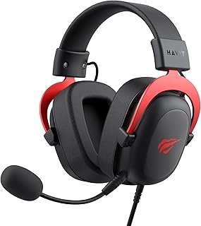 Havit Headset Gamer H2002D Preto e Vermelho Driver 53mm Microfone Destacável Plug 3.5mm Compatível c/ Xbox One e PS4 - HV-H2002D