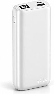 Carregador Portátil Power Bank 20000mAh 22.5W Turbo com Visor LED e Cabos Integrados - Carregamento Super Rápido Power Delivery, USB-C e Lightning, Compatível com iPhone, Android, Notebook - Branco Carregador Portátil Power Bank 20000mAh 22.5W Turbo com Visor LED e Cabos Integrados - Carregamento Super Rápido Power Delivery, USB-C e Lightning, Compatível com iPhone, Android, Notebook - Branco