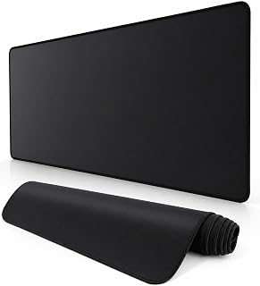 Mouse Pad Grande 90x40 cm Preto com Base Antiderrapante para Teclado e Mouse, Tapete de Mesa Extra Grande para Escritório, Home Office e Setup Gamer