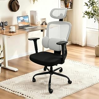 Cadeira de Escritório Ergonômica, Cadeira Gamer com Apoio Lombar 3D