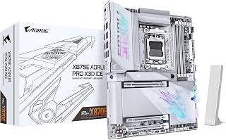 GIGABYTE Placa-mãe X870E AORUS PRO X3D ICE - Suporta processadores AMD Ryzen 9000, VRM digital de 18+2 fases, até 9000Hz DDR5 (OC), 2xPCIe 5.0 + 2xPCIe 4.0, Wi-Fi 7, LAN 5GbE, USB 4