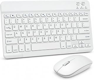 Kit Teclado e Mouse Bluetooth Sem Fio Ultrafino Recarregáve Branco