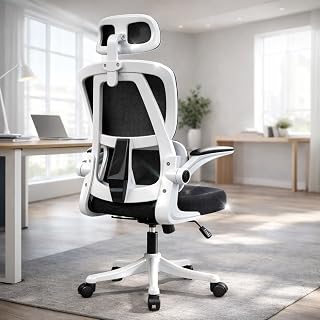 BlidShop Cadeira de Escritório Ergonômica Veneza, Tela Mesh Respirável, Suporte Lombar, Reclinável, Altura Ajustável, Capacidade 120kg (Branca e Preta) BlidShop Cadeira de Escritório Ergonômica Veneza, Tela Mesh Respirável, Suporte Lombar, Reclinável, Altura Ajustável, Capacidade 120kg (Branca e Preta)