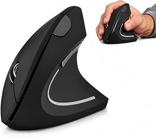 Mouse Vertical Sem Fio Ergonômico 2.4GHz 6 Botões