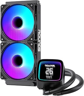 WATER COOLER ROUND5 BOREAH ARGB COM DISPLAY TEMPERATURA (Preto 240mm)