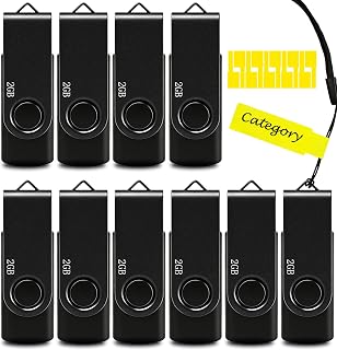 Pen drive USB de 2 GB, pacote com 10 unidades Nicepicten USB 2.0, pen drive