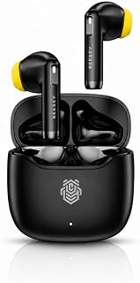 Fone de Ouvido Bluetooth 6.0 TWS Sem Fio Wireless, Graves Potentes, Controle por Toque, Até 7 Horas de Reprodução, Esportivo Compatível com iOS e Android, Beesev BSV-202 (Preto)
