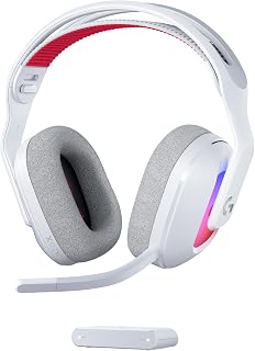 Headset Gamer Sem Fio Logitech G Astro A20 X LIGHTSPEED, Bluetooth, RGB LIGHTSYNC, com PLAYSYNC AUDIO, microfone boom de 48 kHz, Compatível com PS5, Xbox, Nintendo Switch/Switch 2, PC - Branco