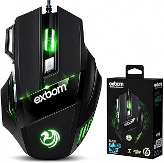 Mouse Gamer LED RGB USB 3200 dpi Cabo Reforçado 7 Botões de Ação Nylon Profissional para Jogos Tiro Ação