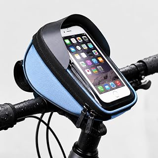 Bolsa de Guidão para Bicicleta com Suporte para Celular (Azul)