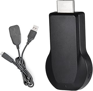 Mingzhe Adaptador de Exibição Miracast WiFi Receptor de Espelhamento Tela Móvel Projetor TV para IOS (Preto)