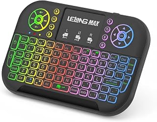 Mini Teclado Bluetooth Sem Fio Air Mouse RGB Touchpad 92 Teclas