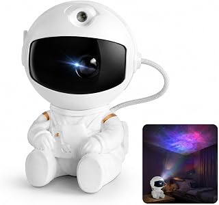 Projetor de Galáxia Astronauta Branco com Controle Remoto e Temporizador, Luz Noturna de Estrelas e Nebulosa para Teto e Parede, Decoração para Quarto, Festa e Presente