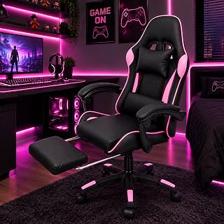 Cadeira Gamer Ergonômica Start Line Para Escritório + CX - Rosa