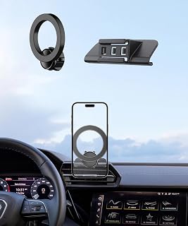 Suporte de telefone de carro para acessórios Audi A3 S3 RS3 2021 2022 2023 2024 2025, suporte de telefone de rotação de 360° compatível com MagSafe, suporte de celular não afeta a saída de