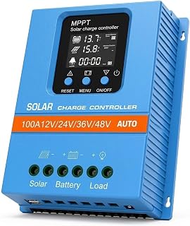 Controlador de Carga Solar MPPT 100A 12V/24V/36V/48V Auto, 2 Portas USB Controlador de Carga Solar MPPT 100A 12V/24V/36V/48V Auto, 2 Portas USB