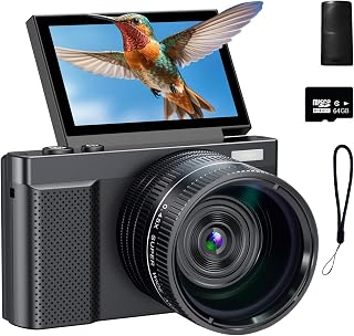 Câmera digital 4K, câmera vlogging de 64 MP para fotografia