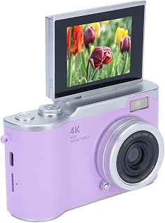 Alomejor Câmera Digital, Câmera de Vídeo 1080P 48MP Com Zoom 18X Tela HD de 2,4 Polegadas para Fotografia, Vlogging e Viagens (Roxa)