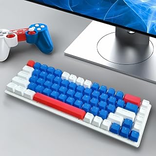 Teclado Mecânico Gamer RGB 68 Teclas USB Compacto com LED(azul model2)