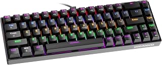 Teclado Mecânico com Fio A1802, Gamer Switch Red Vermelho 68 Teclas Semi 65%, Iluminação RGB com 17 Modos, Hot-Swap, Teclas Anti-Ghosting, Preto