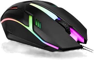 Mouse Gamer Glow RGB USB LED V02 com Fio Design Ergonômico Iluminação RGB - YODHE