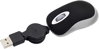 SHARE SUNSHINE Mini mouse óptico de viagem pequeno portátil com fio USB com cabo USB retrátil para PC, laptop, computador, escritório, negócios, casa, escola, crianças, meninas, meninos, mulheres