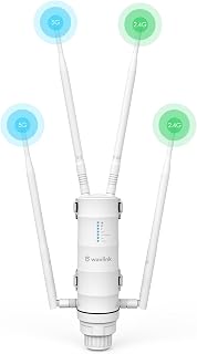 WAVLINK AC1200 WiFi Extender, High Power Long Range Outdoor Wireless Access Point À prova de intempéries Banda dupla 2.4 + 5G Wi-Fi AP // Roteador 3 em 1, POE, Porta Gigabit