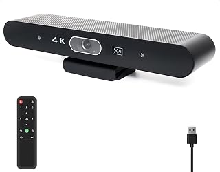 Câmera de sala de conferências, webcam de conferência 4K AI com microfone e