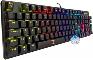 Teclado Mecânico Gamer TE114 RGB Switch Blue Profissional LED Antighosting