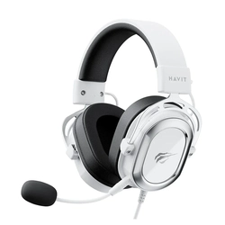 Headset Gamer Havit H2008D, Drivers 50mm, Microfone Removível, P2 3,5mm, Com Fio, Branco