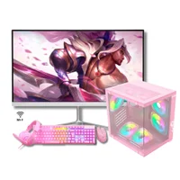 Computador Gamer Ryzen 5 3400g 16gb Ram Ssd 480gb Tela 23" Branco Gabinete e Combo Rosa