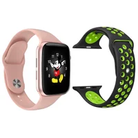Kit 1 Relógio Inteligente Smartwatch Ld5 Rosa Android Ios + 1 Multiira Extra Sport Preto E Verde