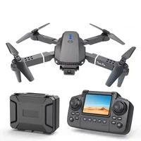 E88 Pro 6k Com 2 Câmera 3 Baterias Na Cor Preto Com Tela No Controle Remoto