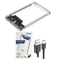 Case Hd Externo Tipo C Exbom Cghd-40 Transparente USB 3.1 Case Gaveta HD/SSd 2.5" Ultra Rápido Slim