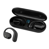 Fone Sem Fio Preto Bluetooth 5.3 Condução Óssea Para Corrida