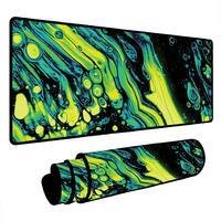 Novo Mouse Pad Gamer Deskpad Speed Extra Grande Borda Costurada Profissional 70x35 - Liquid Verde Preto