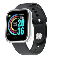 Relógio Bluetooth Smartwatch d20 Cor Cinza com preto e Pulseira Preta