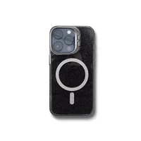 Capa Capinha Case Brilho Luxo Glitter Premium Magsafe Magnética Com Suporte Bracket Para Iphone 13 Pro Max - Preto