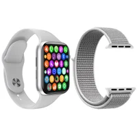 Kit 1 Relógio Inteligente Smartwatch Iwo8 Lite Plus Branco + 1 Multiira Extra Nylon Branco