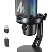 Microfone Condensador Usb Sem Fio Maono Dm40 Pro RGB Com Redução De Ruído Por Ia - Preto