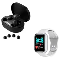 Kit Smartwatch D20 Com Notificações E Fones De Ouvido Sem Fio Bluetooth 5.0 Cor Branco.