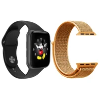 Kit 1 Relógio Inteligente Smartwatch Ld5 Preto Android Ios + 1 Multiira Extra Nylon Laranja