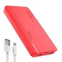Carregador Portátil 1 Hora Power Bank 10000mah Vermelho.