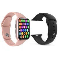 Kit 1 Relógio Inteligente Smartwatch W34 S Rosa Android Ios + 1 Multiira Extra Silicone Preto Kit 1 Relógio Inteligente Smartwatch W34 S Rosa Android Ios + 1 Multiira Extra Silicone Preto
