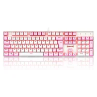 Teclado Mecânico Gamer Redragon Single Color Mitra, Switch Blue, Abnt2, Branco E Rosa